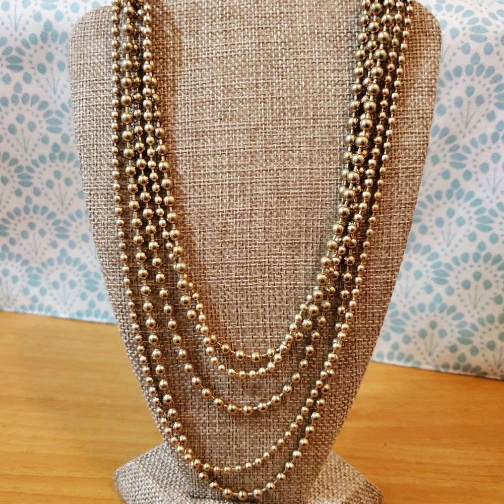 Gold color metal chain necklace